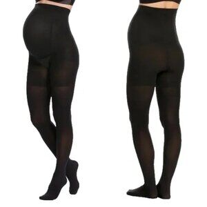 28$ Spanx Mama Maternity Tights Elasticized Waistband Women's Size A Black